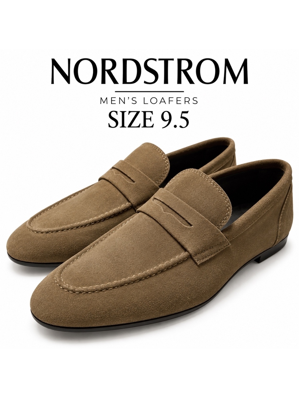 Nordstrom Men's Suede Loafers Size 9.5 Brown